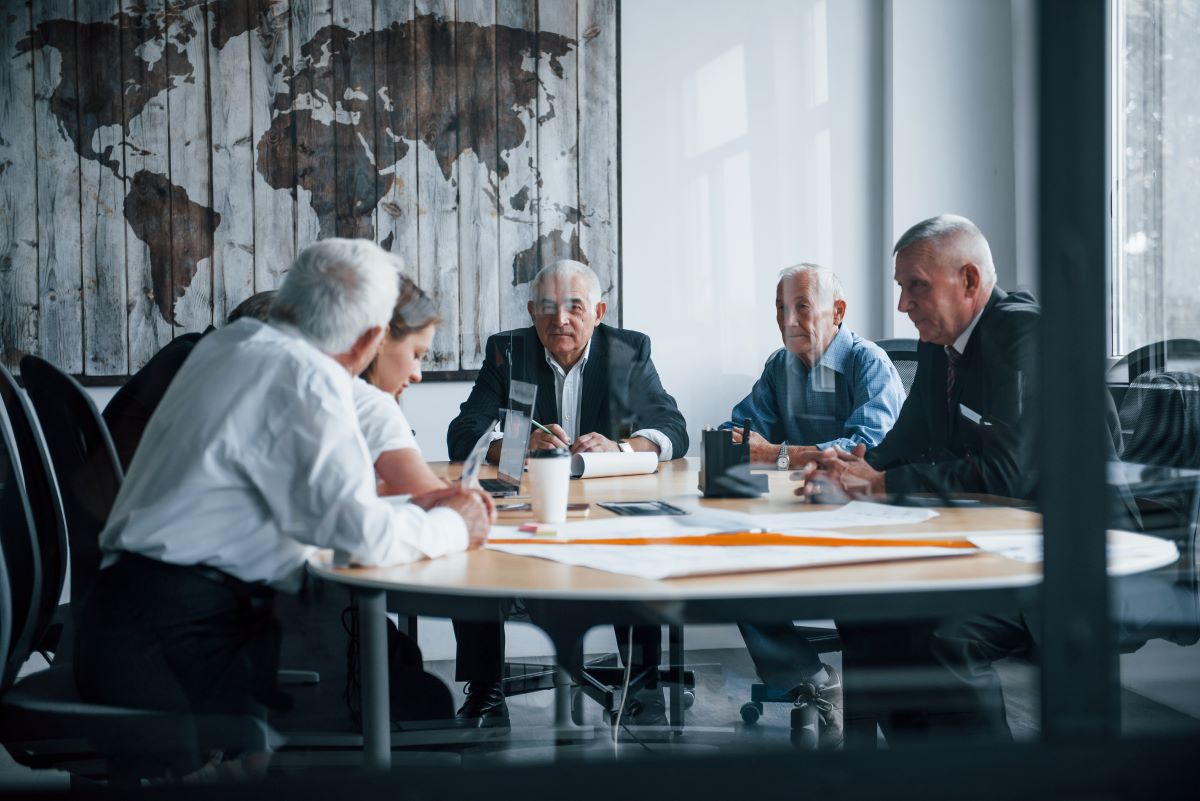 Senior businessmen having a meeting 